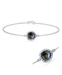 Labradorite with CZ Stones Silver Bracelet BRS-392